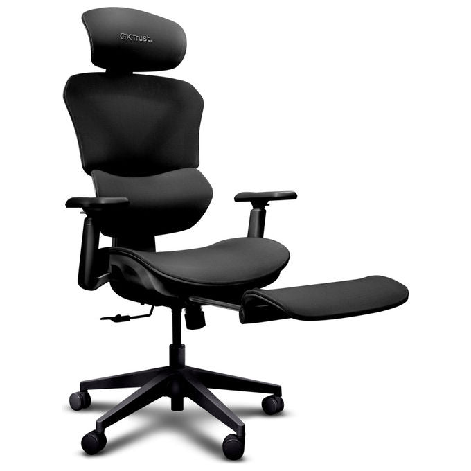 Trust 26010 GXT 725 Rivara Sedia da gaming per PC Seduta imbottita Schienale a rete Braccioli 3D Cuscino lombare e collo colore Nero