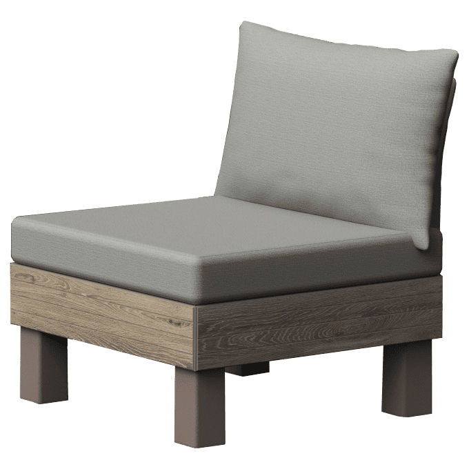 Keter Elements Modulo Seduta con Schienale e Cuscino - Consente la composizione di ogni possibile combinazione del Set modulare Elements. Facile da assemblare e compattabile per il rimessaggio invernale - 65x74x80h - Ashwood-Cappuccino