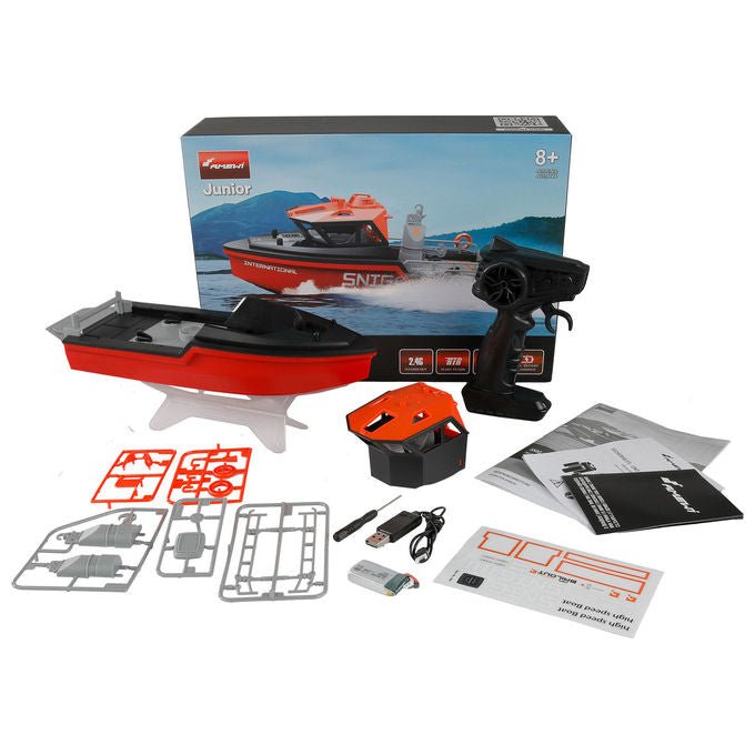 Amewi 26117 Rettungsboot Barca Radiocomandata Motore Brushless Jetantrieb 320mm colore Nero Rosso