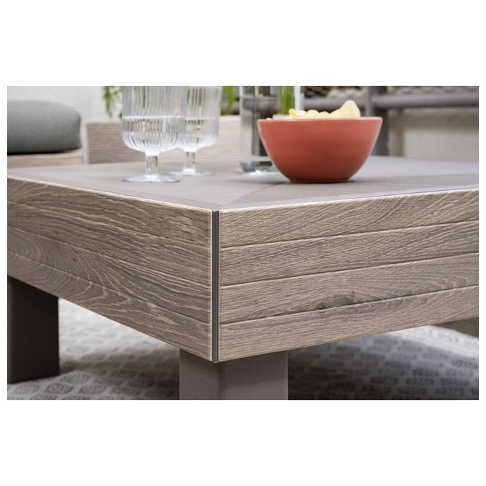 Keter Elements Modulo Tavolo - Facile da assemblare e compattabile per il rimessaggio invernale - 65x65x29h - Ashwood-Cappuccino