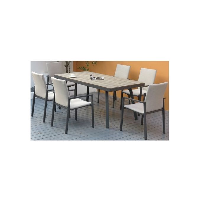 Amicasa Set Tavolo e Sedie Alex Antracite