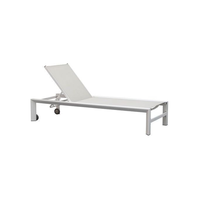 Amicasa BHR 1073KD Lettino Prendisole Tropea Bianco e Grigio