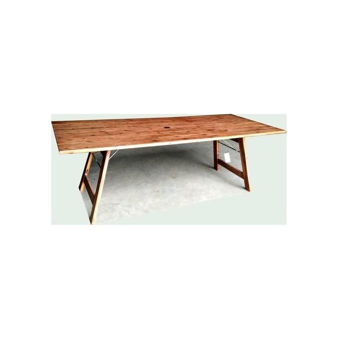 Amicasa Tavolo Rimini 220x90cm Pieghevole Acacia Anticato