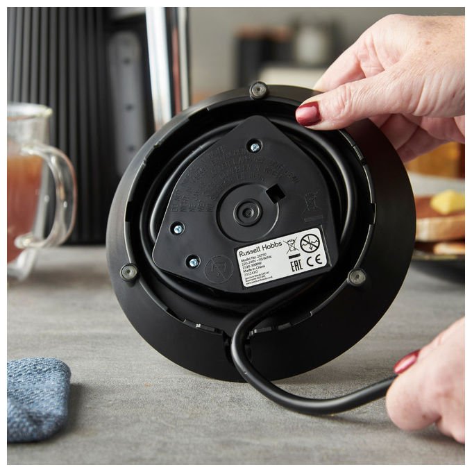 Russell Hobbs 26750-70 Brontë Bollitore Elettrico 1,7 L 2400 W Filtro anticalcare Base girevole 360° colore Nero testurizzato