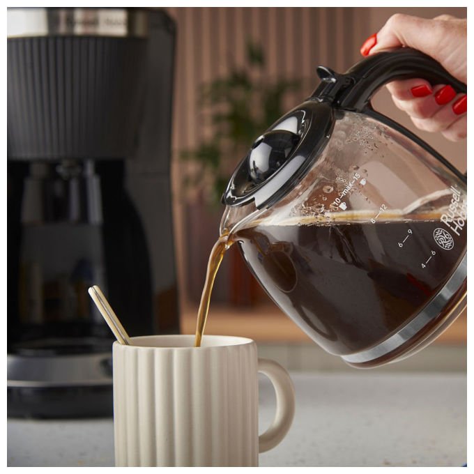 Russell Hobbs 26780-56 Brontë Macchina da caffe' con filtro 1,25 L 10 tazze 1100 W Funzione mantieni al caldo colore Nero Argento