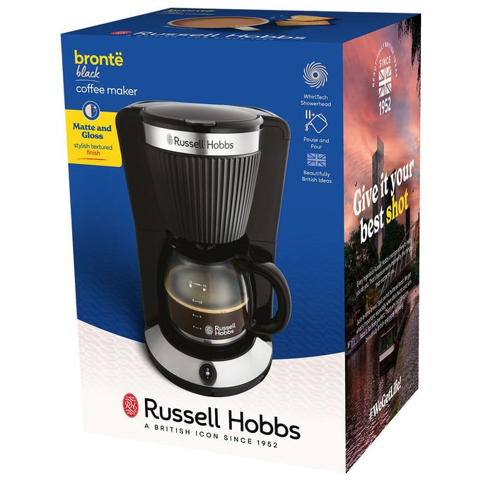 Russell Hobbs 26780-56 Brontë Macchina da caffe' con filtro 1,25 L 10 tazze 1100 W Funzione mantieni al caldo colore Nero Argento