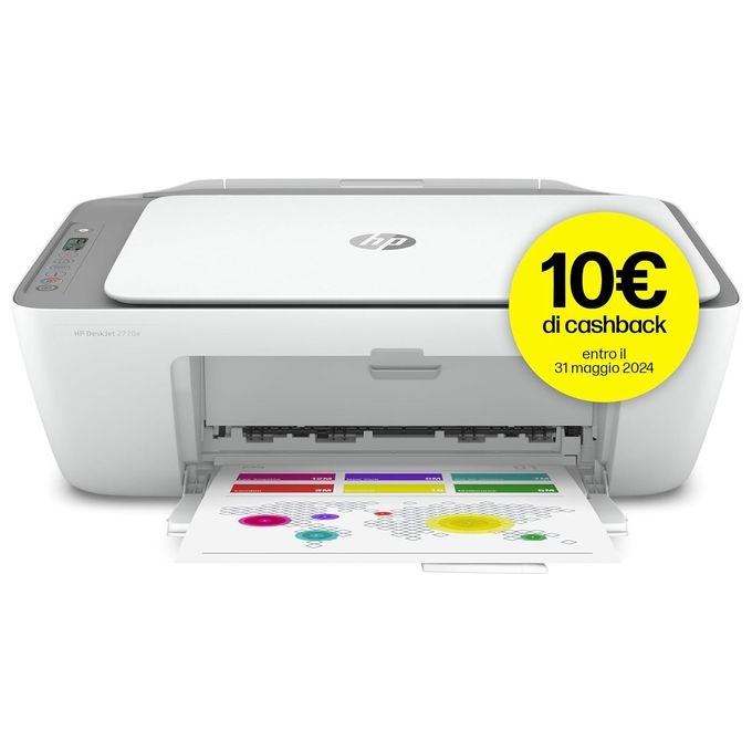 HP Stampante Inkjet Multifunzione DeskJet 2720e Risoluzione 4800x1200 DPI A4 Wi-Fi Bianca