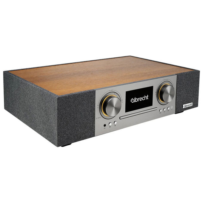 Albrecht 27000 DR 1000 Soundsystem All-in-One Analogico e Digitale DAB+ FM Internet Radio 30 W Riproduzione MP3 USB Bluetooth Wi-Fi colore Noce