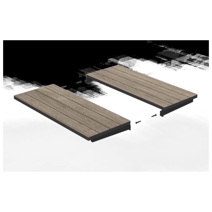 Keter Porto Nova Table 200-280 - Tavolo con estensioni, struttura in metallo, piano effetto legno Signature - 191-267x90x75,4h - Ashwood-Grafite