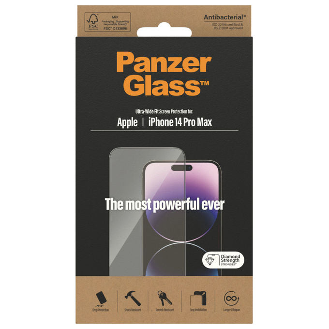 PanzerGlass Ultra-Wide Fit Pellicola Proteggischermo Trasparente per iPhone 14 Pro Max UWF AB