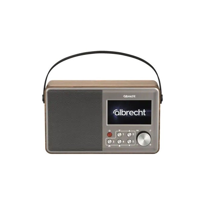 Albrecht DR862 Comfort Radio Portatile Digitale DAB+ FM Bluetooth 5.4 Schermo 4.3'' Potenza 4 W Batteria 4000 mAh Autonomia 15 h colore Grigio Legno