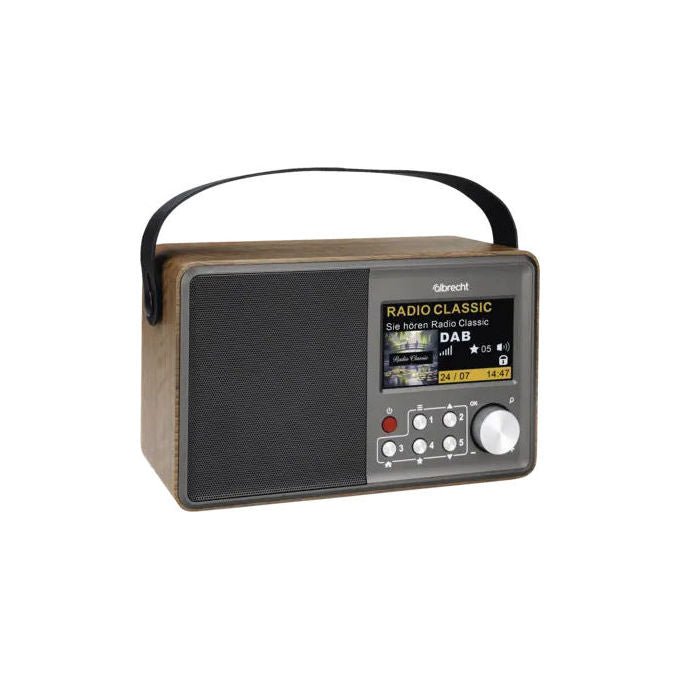 Albrecht DR862 Comfort Radio Portatile Digitale DAB+ FM Bluetooth 5.4 Schermo 4.3'' Potenza 4 W Batteria 4000 mAh Autonomia 15 h colore Grigio Legno