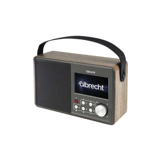 Albrecht DR862 Comfort Radio Portatile Digitale DAB+ FM Bluetooth 5.4 Schermo 4.3'' Potenza 4 W Batteria 4000 mAh Autonomia 15 h colore Grigio Legno