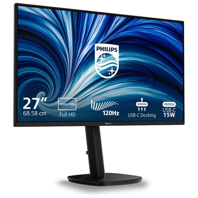 Philips 27B2U3301-00 Monitor PC 27'' Full HD 1920x1080 IPS 120Hz USB-C HDMI DP Altoparlanti Integrati Regolabile VESA colore Nero