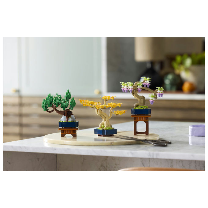 Lego 10373 Botanicals Mini Bonsai Set da Costruzione 3 Piante Artificiali con Foglie Intercambiabili e 2 Espositori colore Multicolore