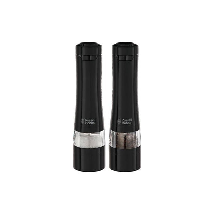 Russell Hobbs 28010-56 Set Macinasale Macinapepe Elettrico Ceramica Regolabile Base Illuminata a Batterie colore Nero