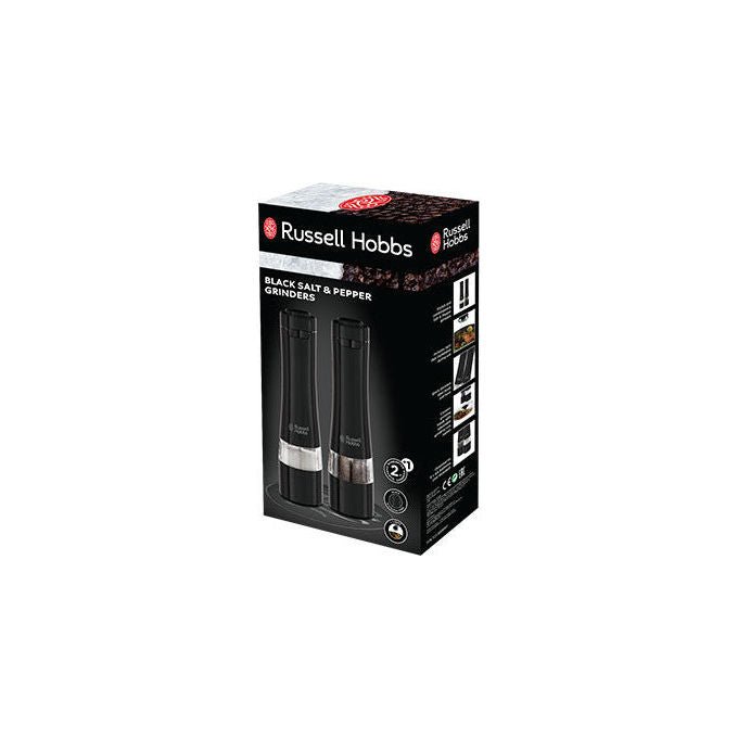 Russell Hobbs 28010-56 Set Macinasale Macinapepe Elettrico Ceramica Regolabile Base Illuminata a Batterie colore Nero