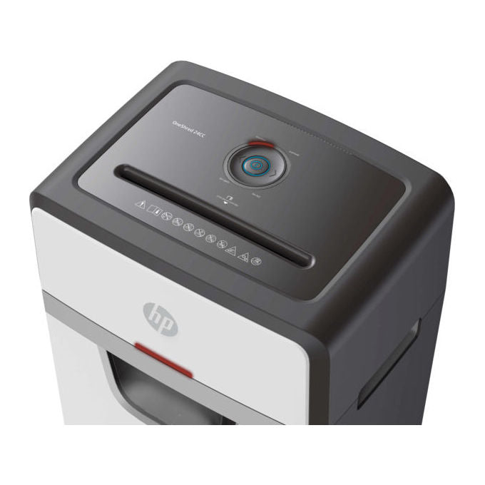 HP OneShred 24CC Distruttore Documenti 24 fogli Taglio Incrociato Sicurezza P-4 Rumorosita'  65 dB colore Grigio chiaro
