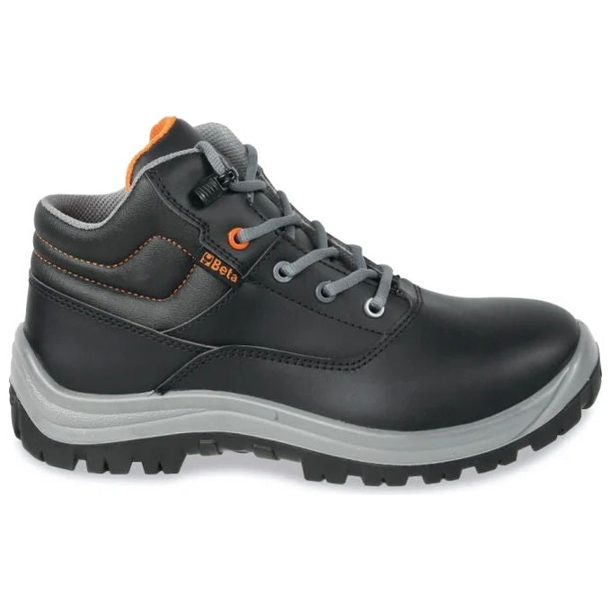 Beta 7243NC 40 Scarpe Antinfortunistiche Basic Pelle Idrorepellente Puntale Acciaio 200 J Lamina Antiperforazione Suola PU Bidensita' S3 FO SR RS colore Nero
