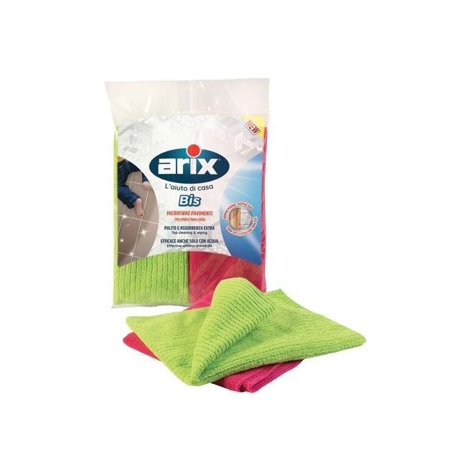 Arix Bis Set Panni Pavimenti in Microfibra 2 Colori