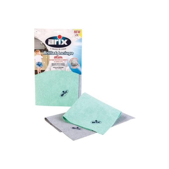 Arix BrillaandAsciuga Slim 2 Panni Multiuso in Microfibra Spalmata