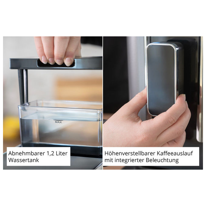 Unold 28835 LUCA Macchina da caffe' Automatica Capacita' serbatoio 1,2 L Pressione 19 bar Potenza 1470 W colore Nero Acciaio inox