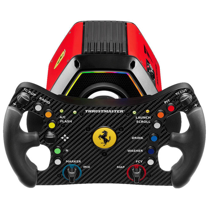 Thrustmaster 2968051 T818 Ferrari 488 GT3 Edition Volante Direct Drive per PC con Base 10 N·m Pedaliera Raceline LTE e Volante Ufficiale Ferrari colore Rosso