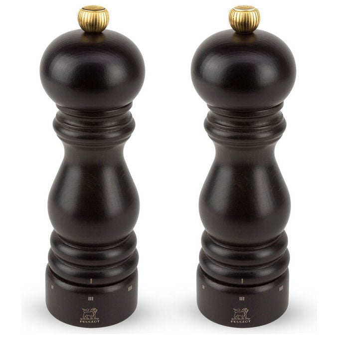 Peugeot 2-2346100 Paris u'Sele Set macina sale e pepe regolabile in legno di faggio con meccanismo in acciaio inox altezza 180 mm colore Cioccolato