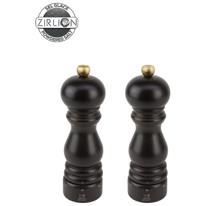 Peugeot 2-2346100 Paris u'Sele Set macina sale e pepe regolabile in legno di faggio con meccanismo in acciaio inox altezza 180 mm colore Cioccolato