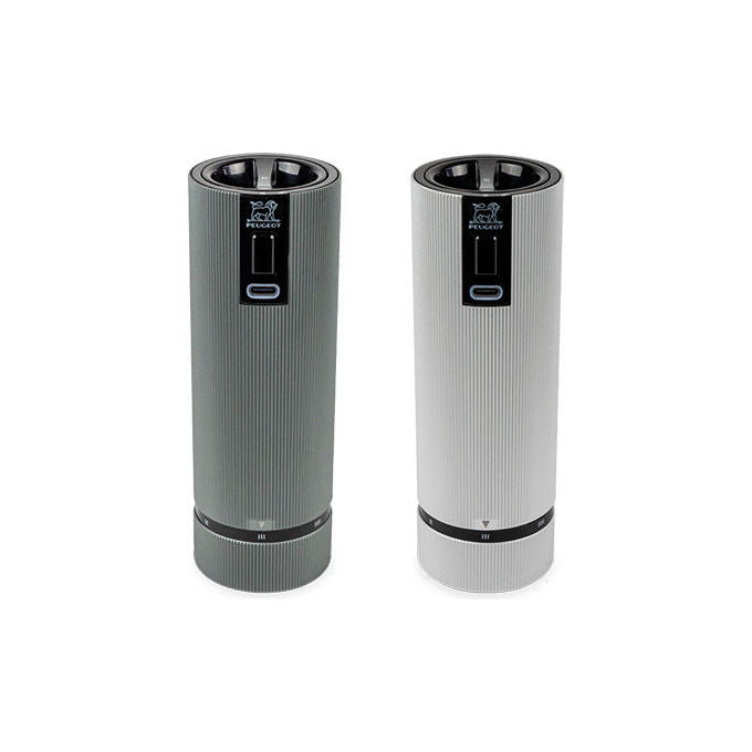 Peugeot 2-4314800 Line Electric Set macina sale e pepe con macinatura regolabile U-Select materiale alluminio e carbonio altezza 15 cm colore Grigio