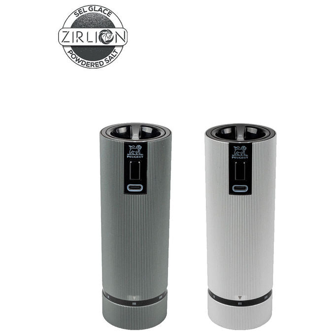 Peugeot 2-4314800 Line Electric Set macina sale e pepe con macinatura regolabile U-Select materiale alluminio e carbonio altezza 15 cm colore Grigio