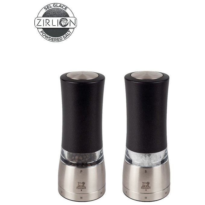 Peugeot 2-4317900 Daman Electric Set macina sale e pepe 6 impostazioni retroilluminato colore Nero, Acciaio inox, Trasparente