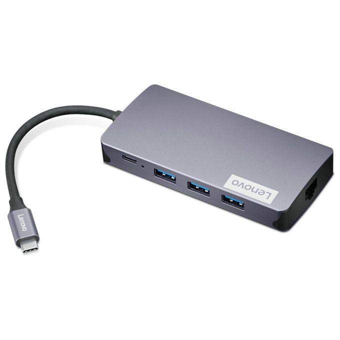 Lenovo GX91M73946 Docking station USB-C con HDMI VGA USB 3.2 Gen 1 Type-C lettore schede MicroSD SD Ethernet LAN 1000 Mbit-s alimentazione 100 W colore Grigio