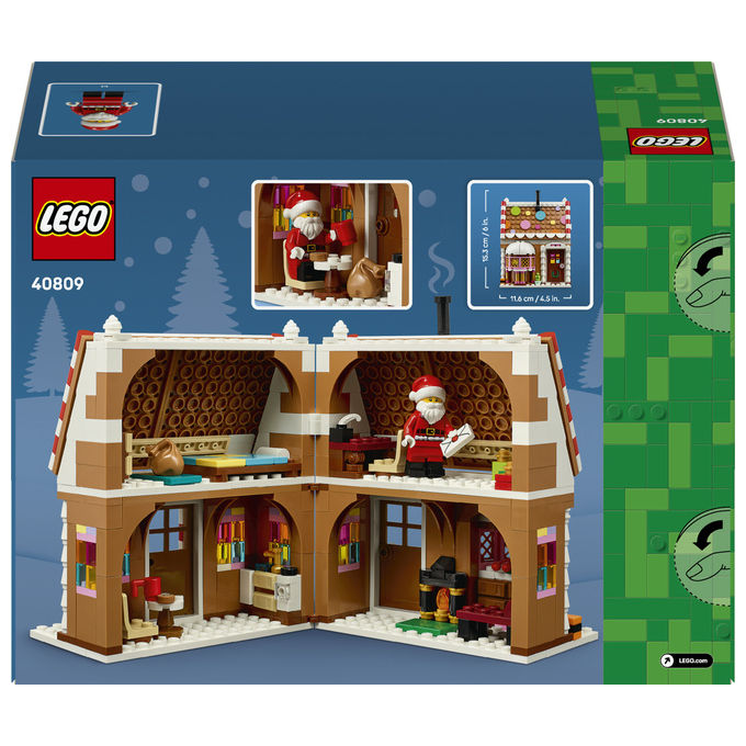 Lego 40809 Casa di Pan di Zenzero Festiva Set da Costruzione con Minifigure di Babbo Natale 498 pezzi colore Multicolore
