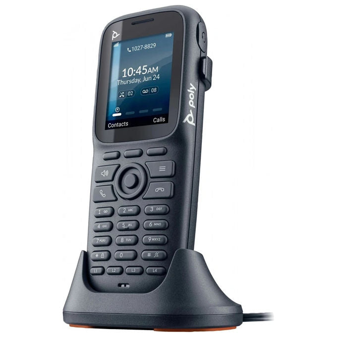 HP - POLY 8F3E3AA Rove 20 Telefono DECT con Stazione Base Singola e 20 Ricevitori Frequenza 1880-1900 MHz Vivavoce Display TFT 128x160 pixel Zoom Certified colore Nero