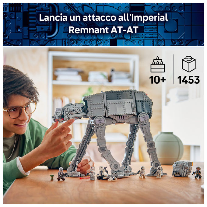 Lego 75454 AT-AT Imperial Remnant con INT-4 Kit con Navetta Speeder Bike 6 Minifigure e 1 Figura 1453 pezzi colore Multicolore