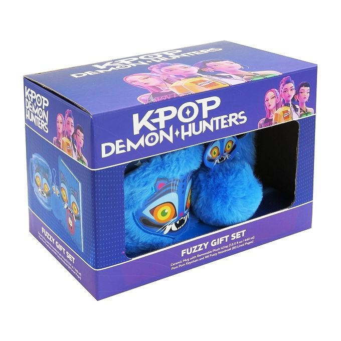 Pyramid International GP2511229 K-Pop Demon Hunters Derpy Gift Set Quaderno Tazza Portachiavi Peluche colore Viola