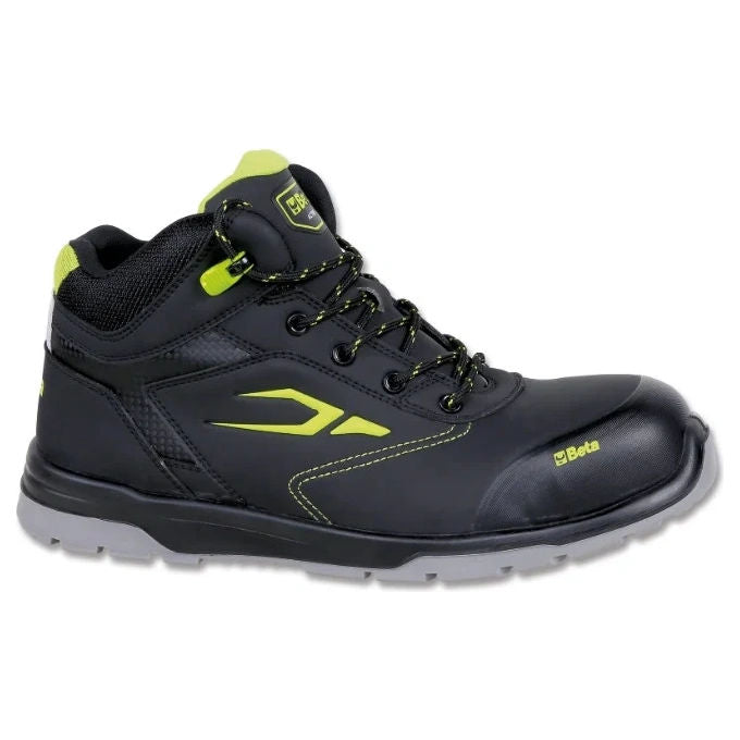 Beta 7321NA Scarpe Antinfortunistiche Alte in Microfibra Idrorepellente Metal-Free con Puntale Composito 200J e Suola Poliuretano Bidensita' S3L FO SR RS colore Nero
