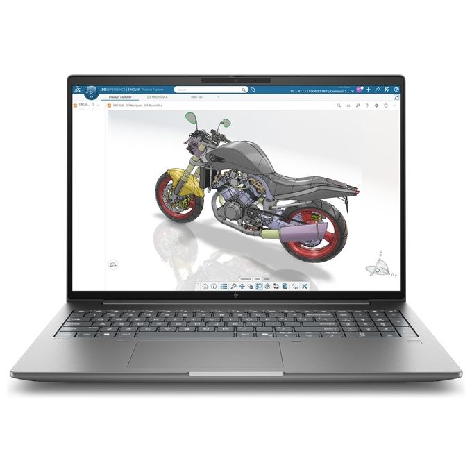 HP E48N6ET ZBook X G2I Laptop 16'' WUXGA 32 GB DDR5 1 TB SSD Wi-Fi 7 Intel 386H NVIDIA RTX 2000 8 GB GDDR7 Windows 11 Pro colore Argento