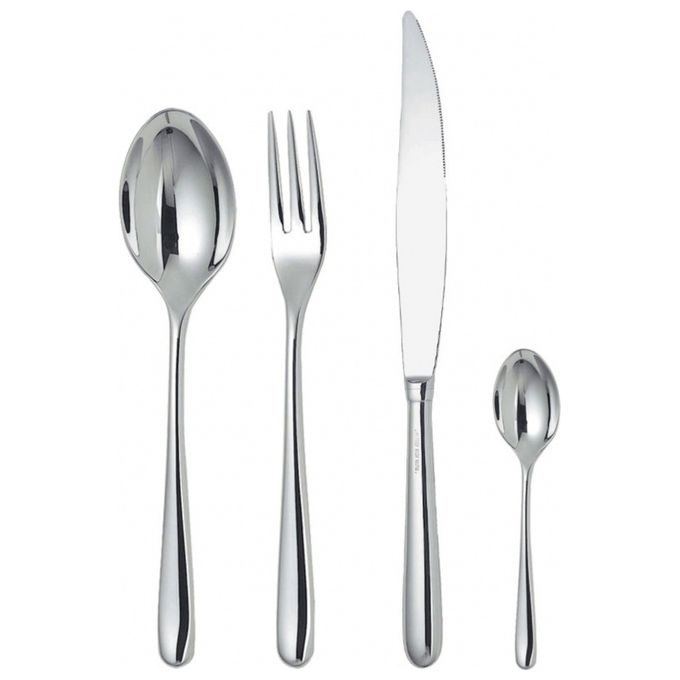Alessi LCD01S24 Servizio 24 Posate Caccia Acciaio Inox 18-10 Manico Cavo colore Argento Lucido