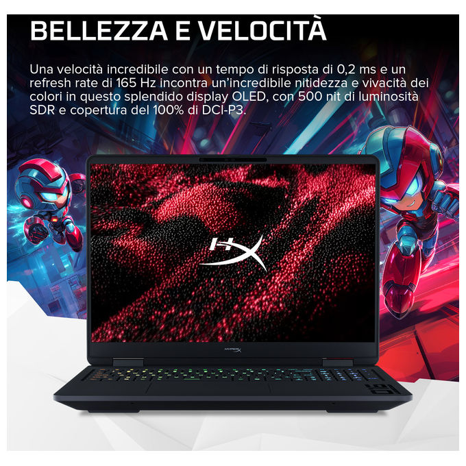 HP E4FB4EA OMEN 16 Laptop Intel Core Ultra 7 32 GB DDR5-SDRAM NVIDIA GeForce RTX 5070 2.5K 240 Hz colore Nero
