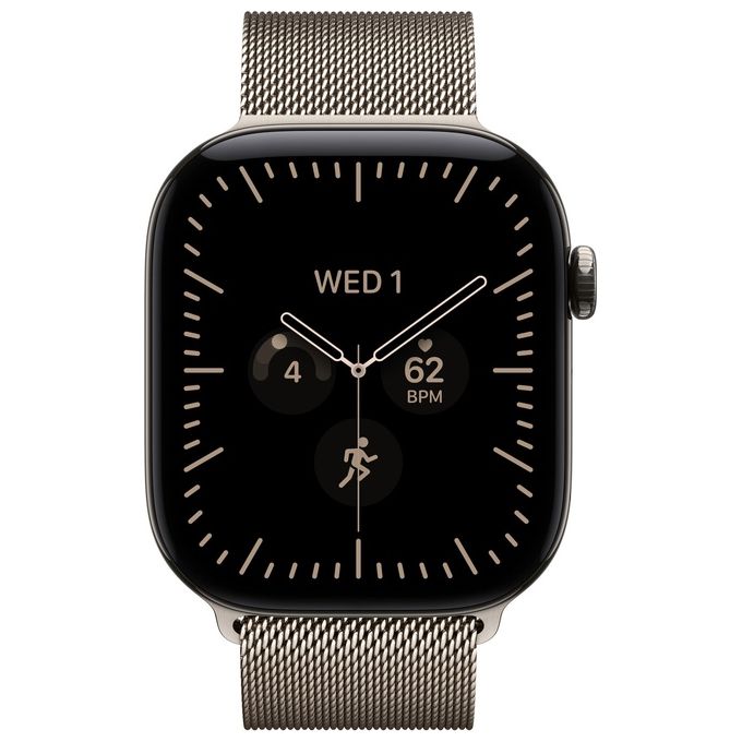 Apple MJGH4QL-A Apple Watch Series 12 GPS + Cellular Cassa 42 mm Titanio con Cinturino Maglia Milanese Naturale colore Titanio