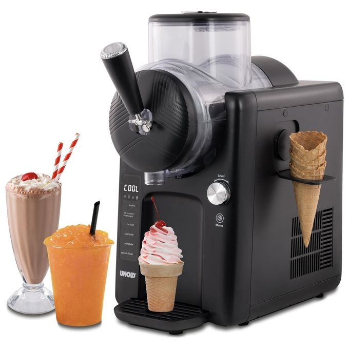 Unold 2IN1-SLUSH UND SOFTEISMASCHINE SOFIE 48956 Macchina per Granita e Soft Ice Cream Capacita' 1400 L Display LED Potenza 150 W colore Nero