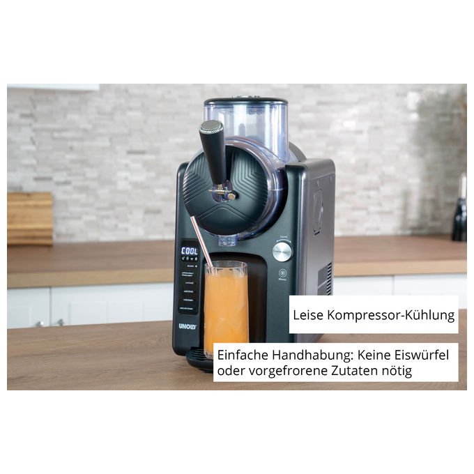 Unold 2IN1-SLUSH UND SOFTEISMASCHINE SOFIE 48956 Macchina per Granita e Soft Ice Cream Capacita' 1400 L Display LED Potenza 150 W colore Nero
