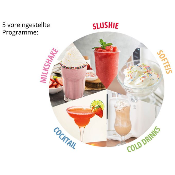 Unold 2IN1-SLUSH UND SOFTEISMASCHINE SOFIE 48956 Macchina per Granita e Soft Ice Cream Capacita' 1400 L Display LED Potenza 150 W colore Nero