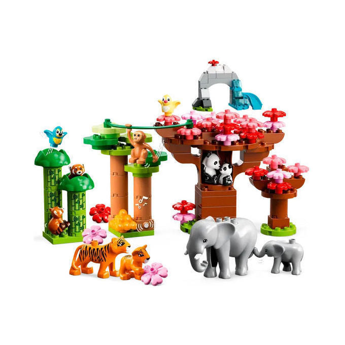 LEGO Duplo Animali dell'Asia Giochi Educativi per Bambini con 11 Figure di Animali e Mattoncino con Suoni Realistici