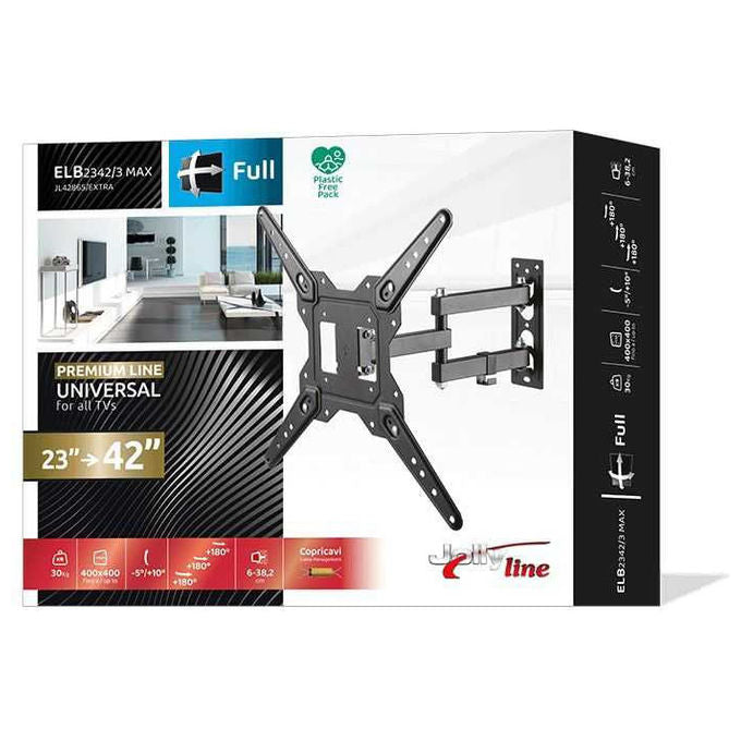 Gbs Supporto Elb-2342-3 Maxi New per Tv 23-42 Max 30Kg Vesa 400x400 3 Snodi 2 Braccia