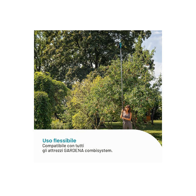 Gardena 03721-20 Combisystem Manico Telescopico in Alluminio 210 390 cm altezza lavoro 6 m colore Grigio