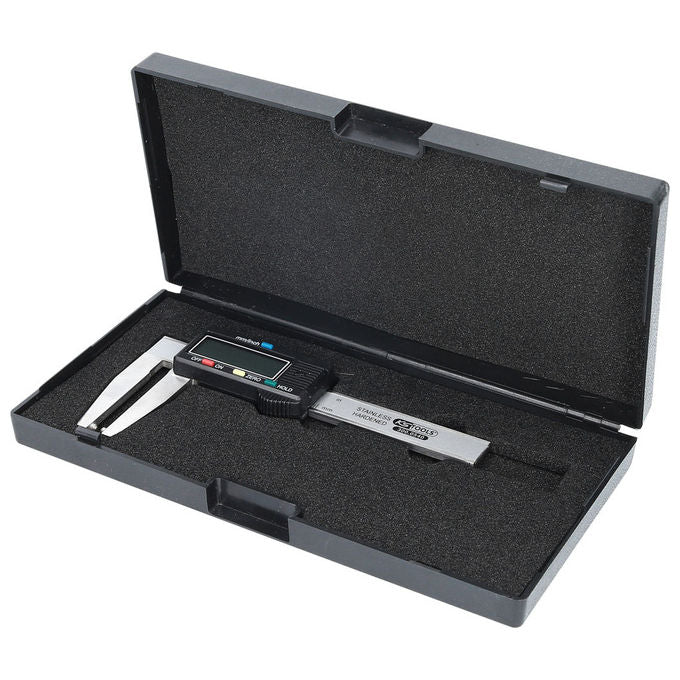 KS TOOLS 300.0540 Calibro a corsoio digitale per dischi freno in acciaio inossidabile con display LCD e funzione blocco 0-60 mm colore Nero