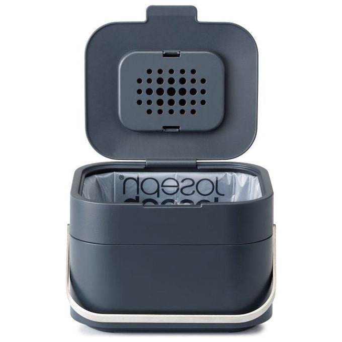 Joseph Joseph 30016 Stack 4 Compostiera 4 L con Filtro Antiodore Maniglia Acciaio Coperchio Antiodore Forma Rettangolare colore Grafite